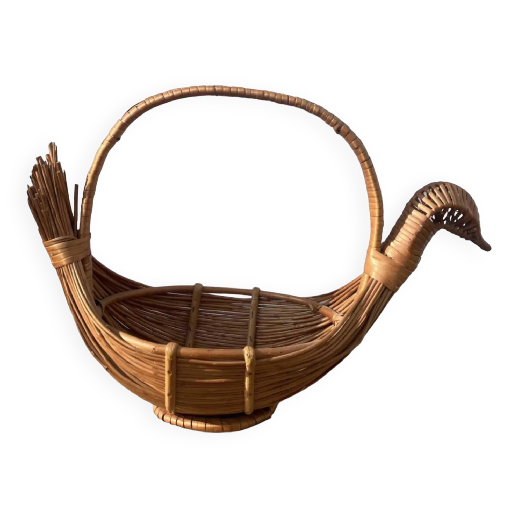 Rattan / woven wicker bird basket