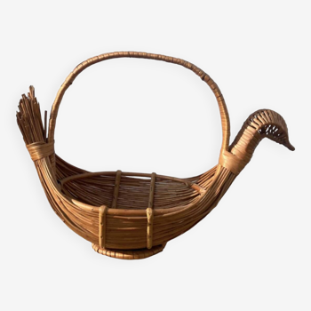 Rattan / woven wicker bird basket