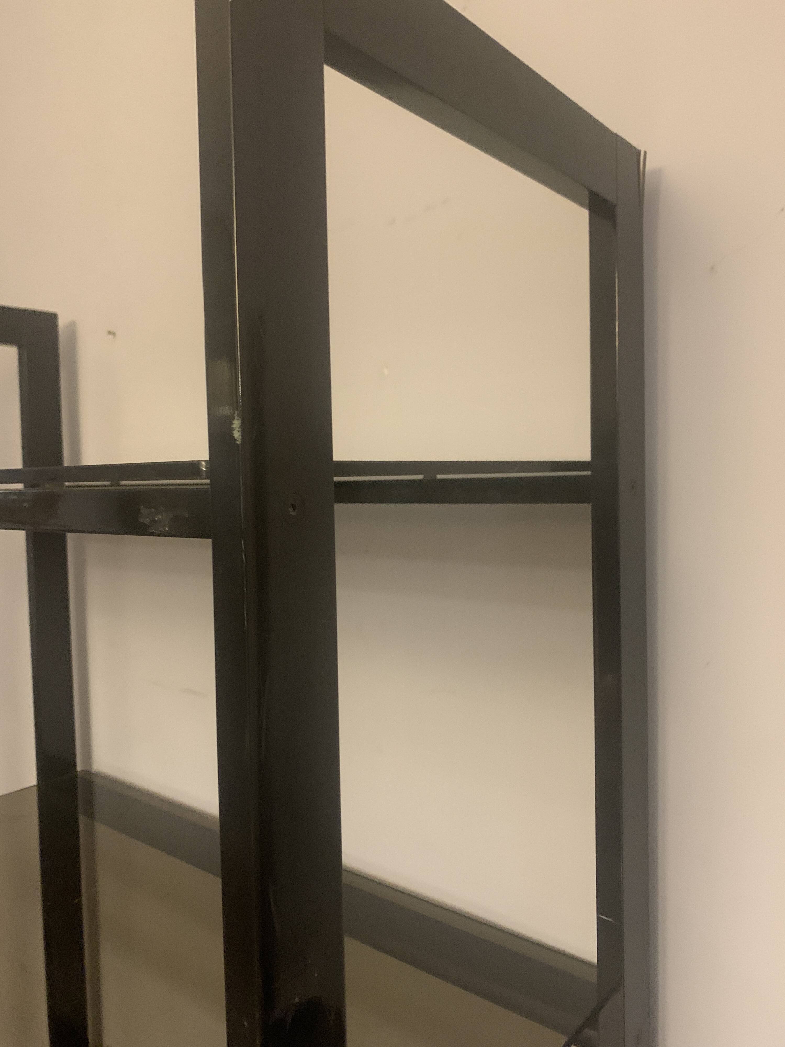 Chrome metal and opaque glass shelf 20th century