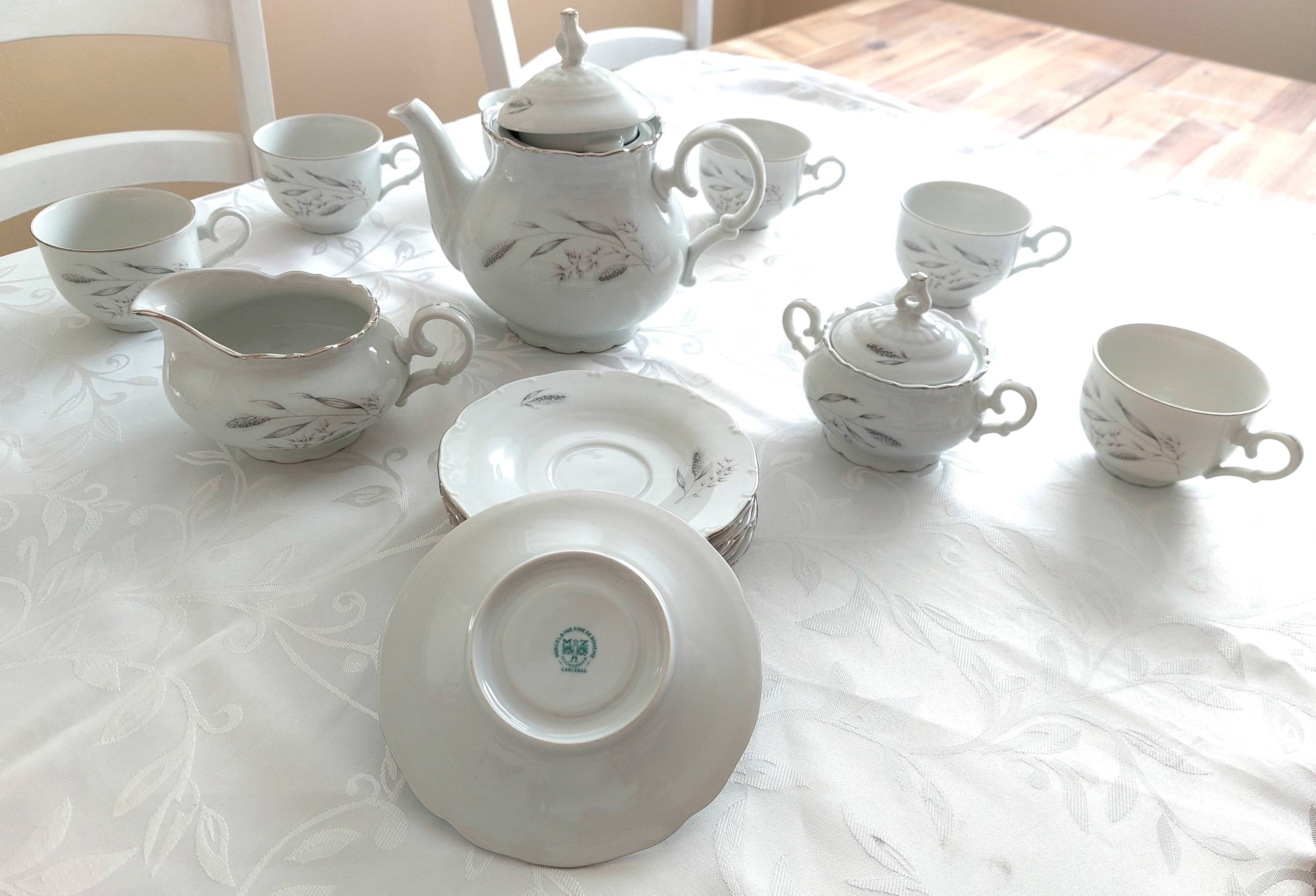 Fine bohemian porcelain tea set Carlsbad Czechoslovakia
