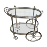 Oval silver-plated brass trolley from Maison Baguès.