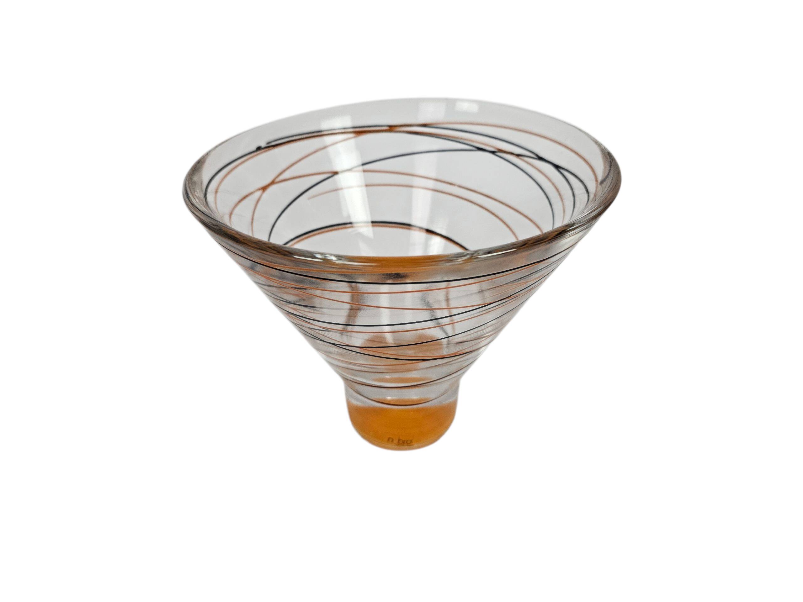 Nybro - Suède - Fait main - vase pendule - verre - cristal - années 1990