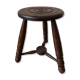 Tabouret tripode en bois