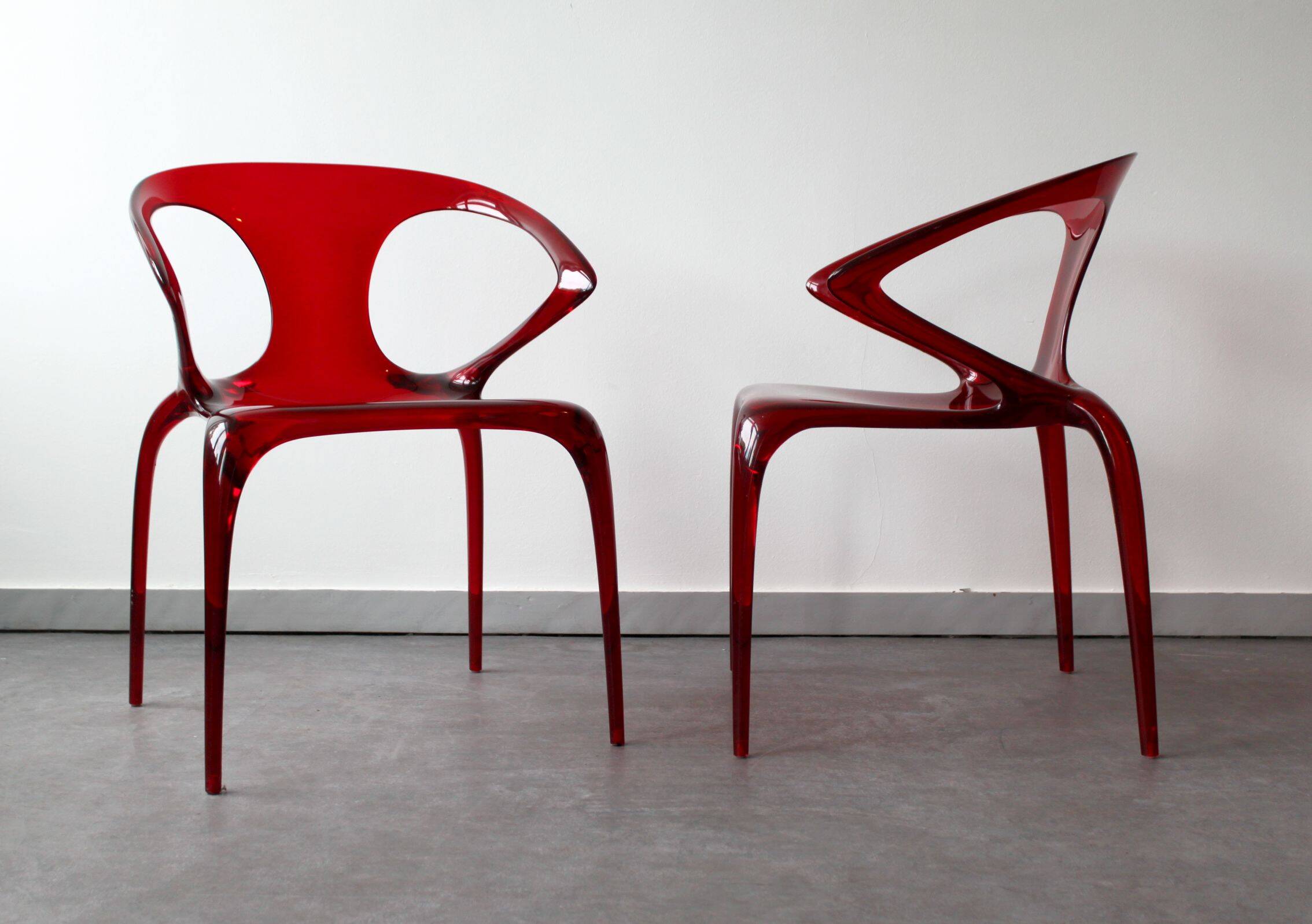 Pair of Ava chairs by Song Wen Zhong for Roche Bobois, 20th century.