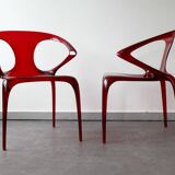 Pair of ava chairs by song wen zhong for roche bobois, 20th century.
