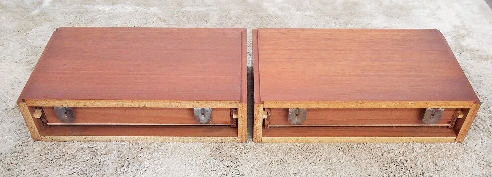 Pair of nightstands wall scandinavian teak