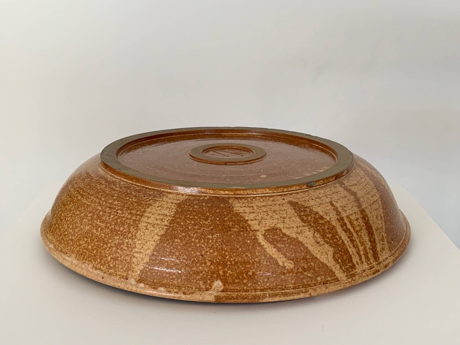 Large signed stoneware bowl.