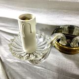 Paire d'appliques verre et cristal