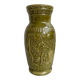 Vintage olive green glazed ceramic vase
