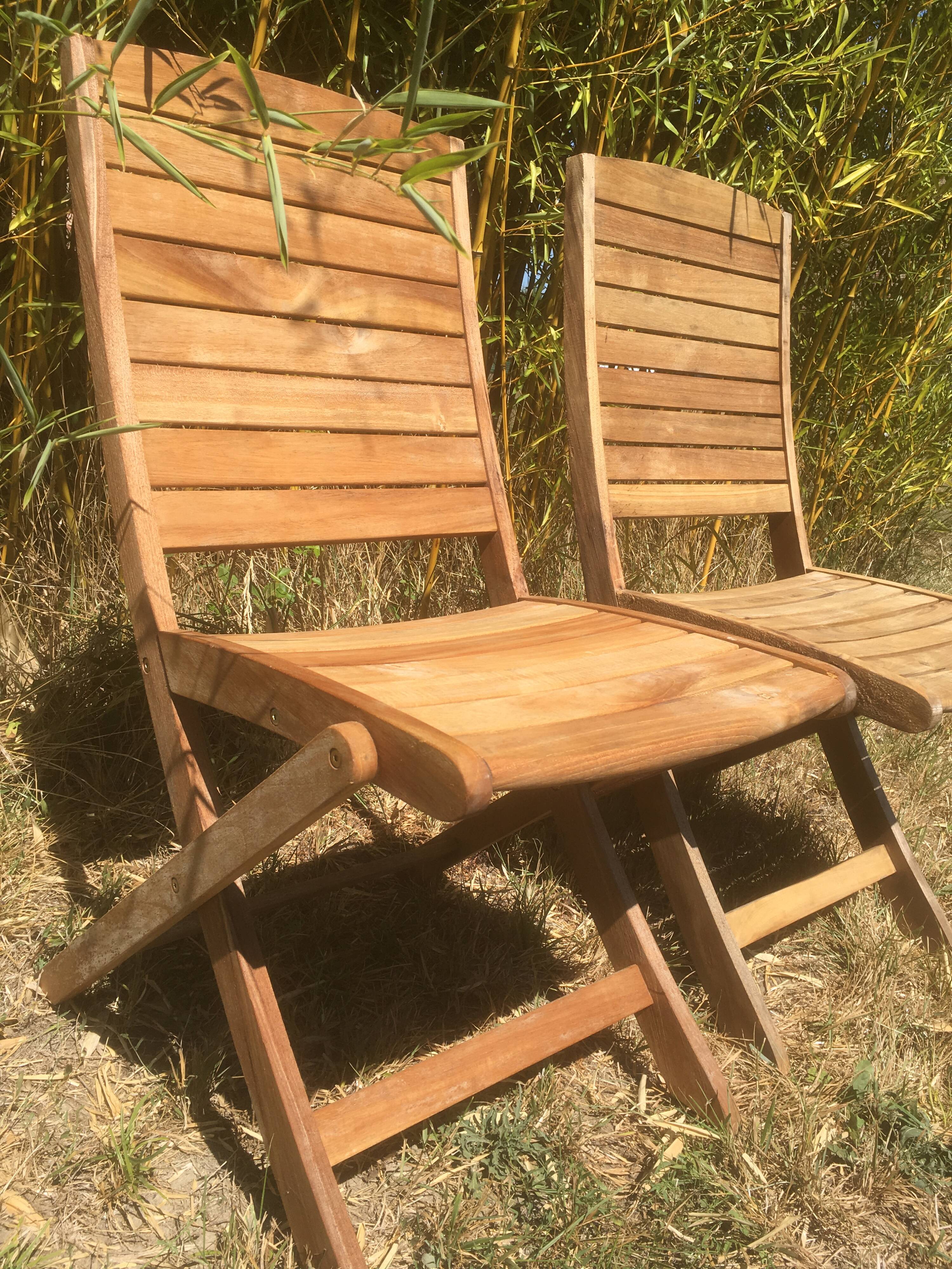 Pair of garden folding chairs