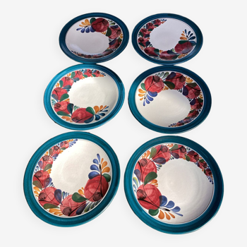 6 vintage Luzerner keramik plates