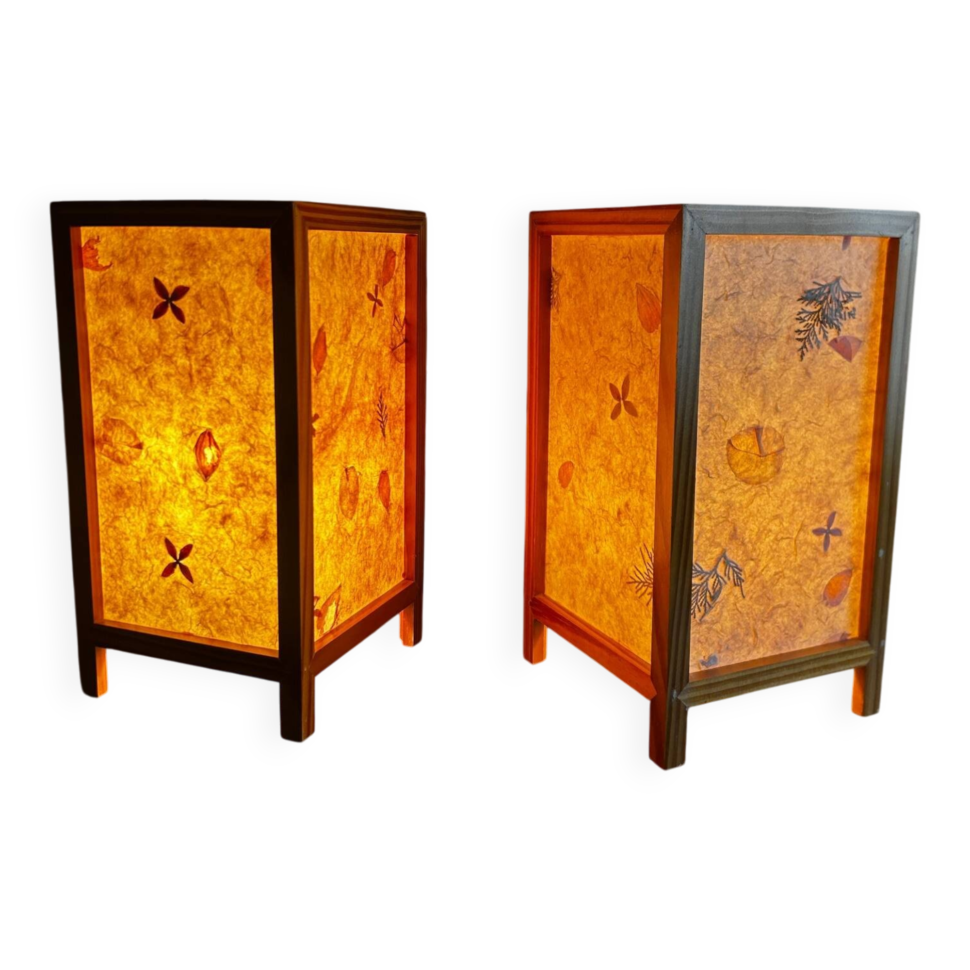 pair of dried flower lamps 1970