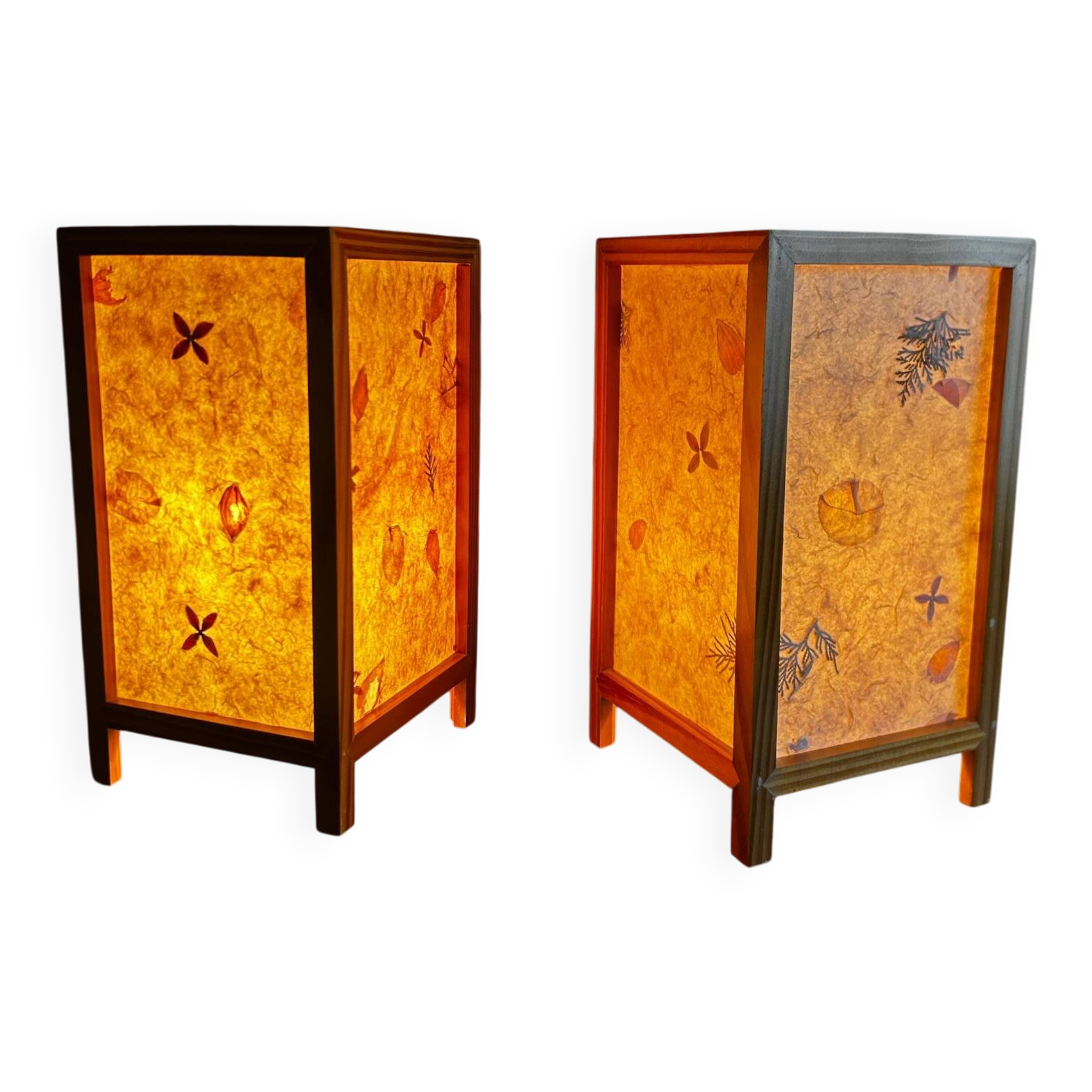 pair of dried flower lamps 1970