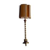 Golden wooden floor lamp lion's paws