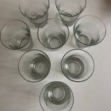 Set of 8 glasses cups corrugations 1960 mid century modern
