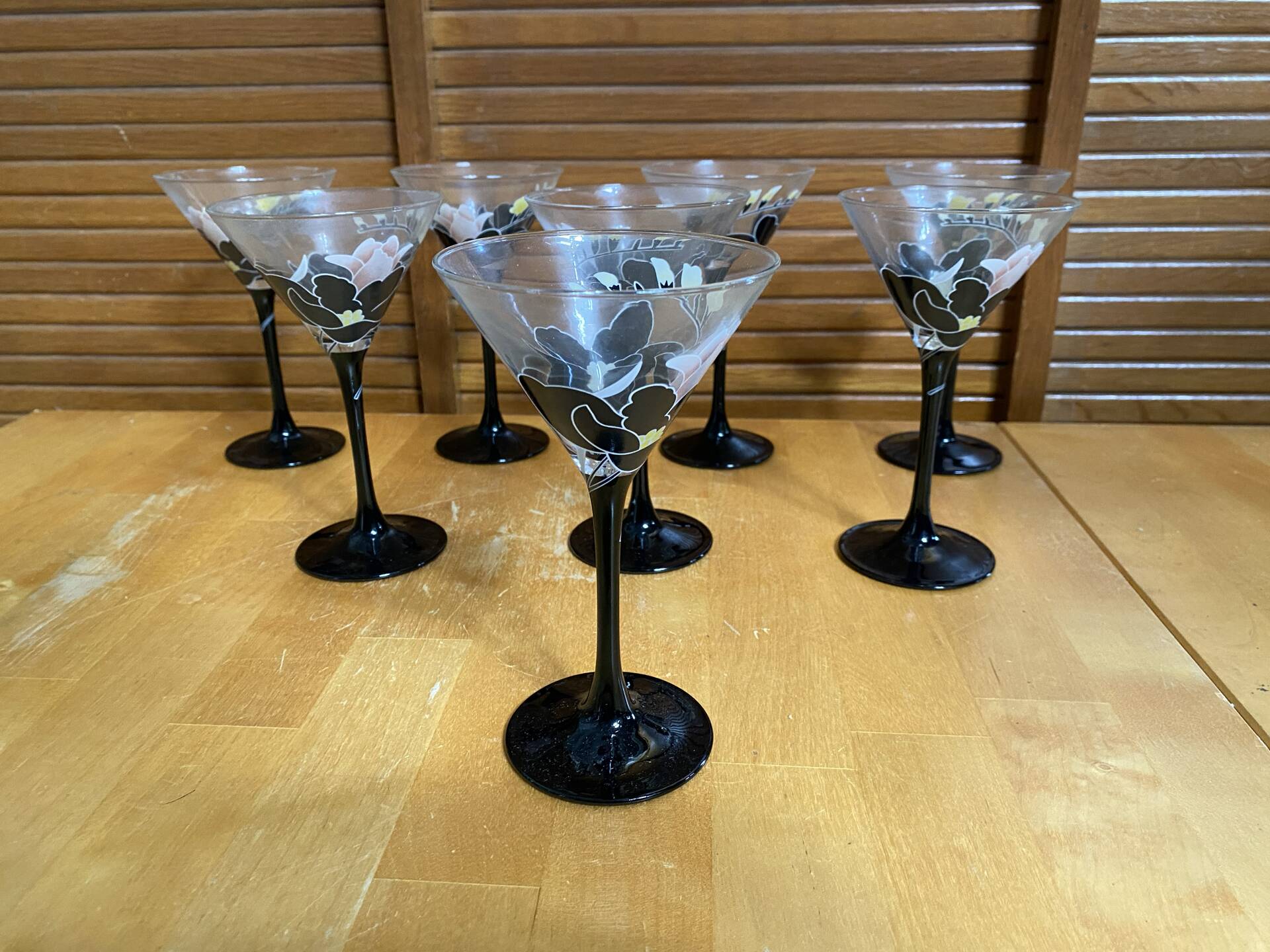Series 8 champagne coupes luminarc domino anaïs moulded glass vintage #e