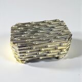 Boîte en faux bambou plaquée argent Maison Baguès, France, années 1960.