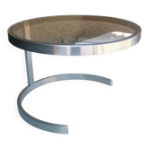 Table de salon vintage "metal et plateau en verre"