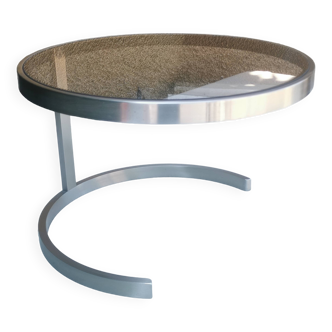 Vintage living room table “metal and glass top”