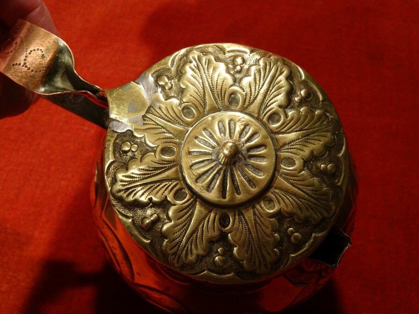 Old hull copper and brass repelled rock decoration XVIII XIX th