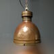 Old copper industrial church pendant light, Dutch 1930