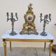 Table basse style Louis XVI en marbre et bois doré