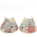 Pair of lampshades for wall lights in floral fabric, 1990s