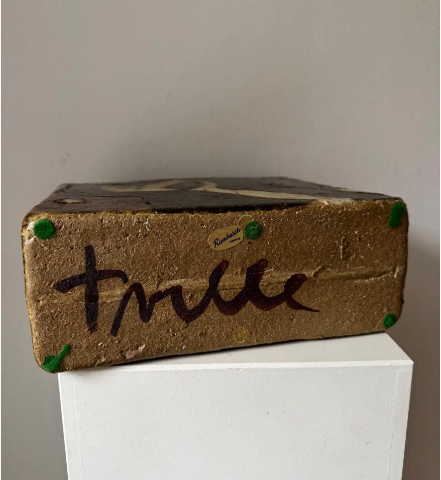 Brutalist Danish vase stoneware from Trille Keramik, 1970s