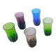 5 aperitif glasses, smoked glass, Portieux glassworks, 1970s
