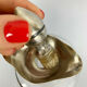 Blown glass carafe with silver frame and cap