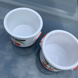 2 terrine pots deco cherries Vintage