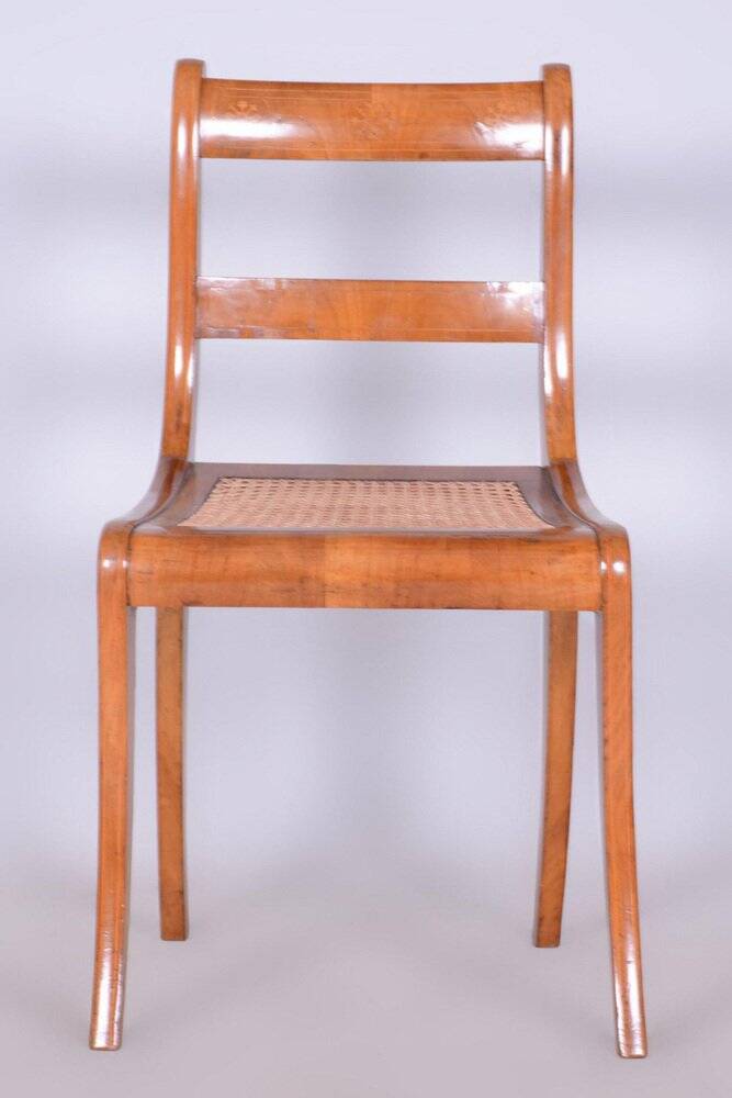 Biedermeier Chair in Cherry Tree & Rattan, Austria, 1830s