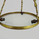 Art nouveau glass washbasin suspension, bronze structure with 3 lights