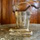 Silver metal ice bucket with 2 ice cube tongs