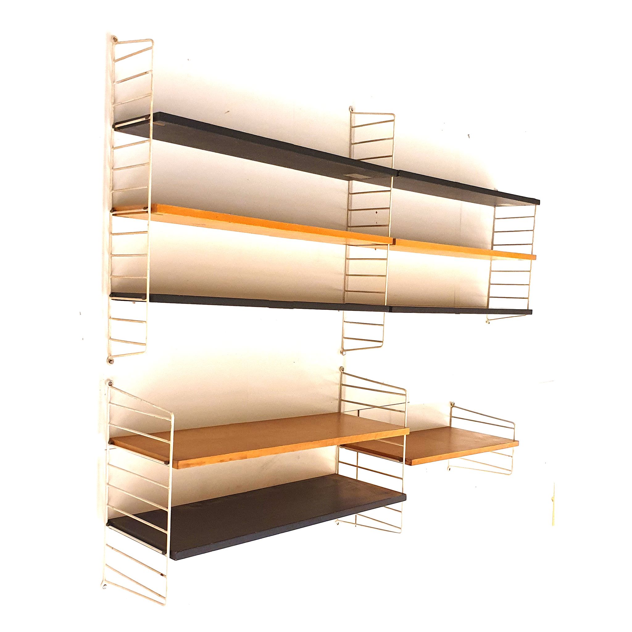 Étagère murale vintage / système mural par Nisse Strinning pour String AB – Suède, fabriqué dans les années 60