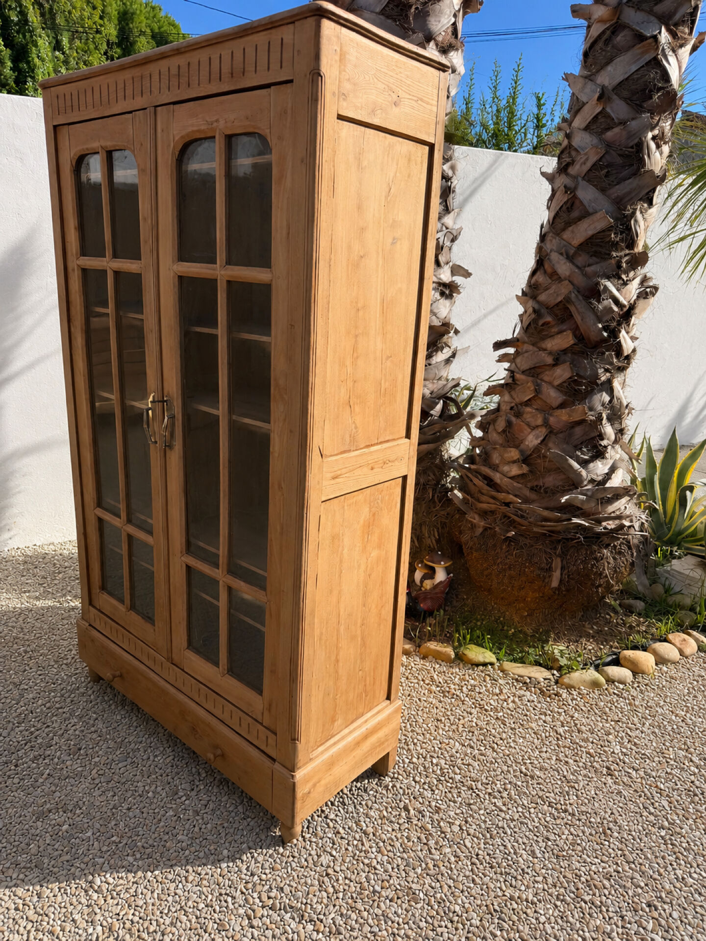 Magnificent Art Deco display cabinet sanded.