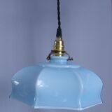 Hanging lamp in blue opaline