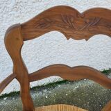 Provencal straw armchair in walnut