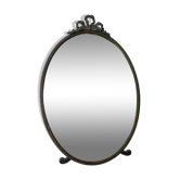 Miroir ancien à poser ou suspendre – Style Louis XVI, bronze, verre biseaut