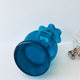 Old blue duck vase with collar
