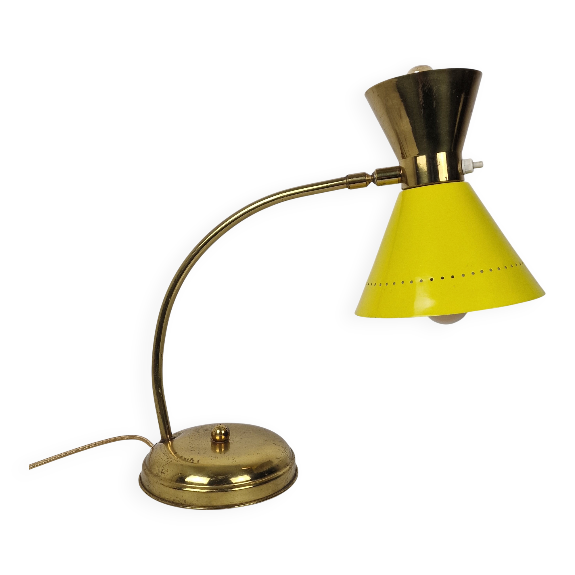 Brass Table Lamp Attributed to Hala Zeist, Netherlands, 1950s