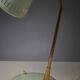 Adjustable table lamp in patinated brass and green metal
