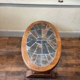 Oak coffee table with stone top