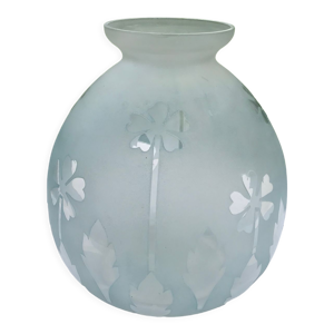 Vase boule ancien en - verre