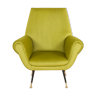 Fauteuil en velours vert Gigi Radice des années 50