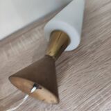Lampe veilleuse diabolo teck laiton opaline Philips design scandinave