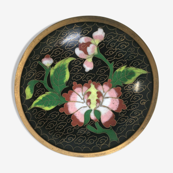 Coupelle émail cloisonné Chine décor floral