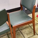 Pair of Scandinavian Teak and leatherette Chairs