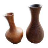 Paire de vases en bois