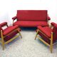 Scandinavian living room set with two armchairs and a sofa, 1960s